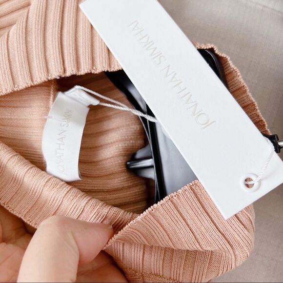 Jonathan Simkhai Brooke Lace Up Rib Knit top Tan Size XS - Picture 11 of 12